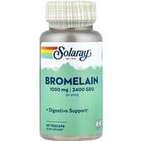Solaray, Bromelainas, 60 VegCaps (500 mg, 1 200 GDU vienoje kapsulėje)