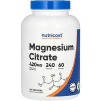Nutricost, Magnio citratas, 240 kapsulių (105 mg vienoje kapsulėje)