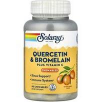 Solaray, Kvercetinas ir bromelainas Plus vitamino C kramtomosios medžiagos, natūralus apelsinas, 90 kramtomųjų medžiagų