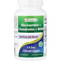 Best Naturals, Gliukozaminas + chondroitinas + MSM, 180 kapsulių