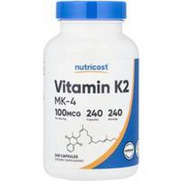 Nutricost, Vitaminas K2 MK-4, 100 mcg, 240 kapsulių