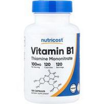Nutricost, Vitaminas B1, 100 mg, 120 kapsulių