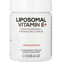 Codeage, Liposominis vitaminas E+, 90 daržovių kapsulių