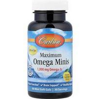 Carlson, Maksimalus Omega Minis, natūrali citrina, 60 mini minkštų gelių (500 mg vienam minkštam geliui)