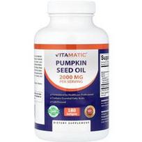 Vitamatic, Moliūgų sėklų aliejus, 180 minkštųjų kapsulių (1000 mg vienoje kapsulėje)