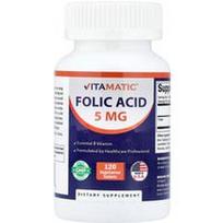 Vitamatic, Folio rūgštis, 120 vegetariškų tablečių (8 333 mcg vienoje tabletėje)