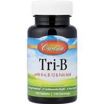 Carlson, Tri-B® su vitaminais B-6, B-12 ir folio rūgštimi, 120 tablečių