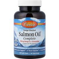 Carlson, Omega-3 praturtintas lašišos aliejus Complete, 60 minkštų gelių