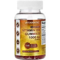 Vitamatic, Vitamino D3 guminukai, natūralios braškės, 1,000 TV (25 mcg), 120 guminukų