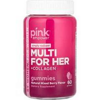 Pink, „Multi For Her“ + kolageno guminukai, natūralių mišrių uogų skonio, 60 guminukų