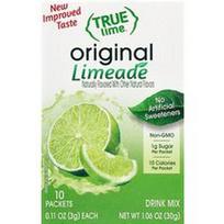 True Citrus, „True Lime®“, laimo sultys, originalios, 10 pakelių po 3 g (0,11 uncijos)