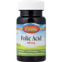 Carlson, Folio rūgštis, 400 mcg, 300 vegetariškų tablečių