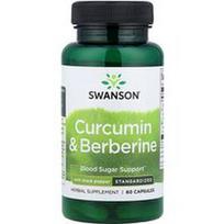 Swanson Vitamins, Kurkuminas ir berberinas su juodaisiais pipirais, 60 kapsulių
