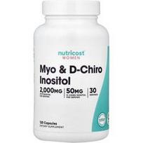 Nutricost, Moterims, Myo & D-Chiro Inositol, 120 kapsulių
