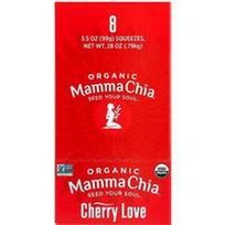 Mamma Chia, Organinis Chia Squeeze®, energingas užkandis, vyšnių meilės užkandis, 8 išspaudimai, po 99 g