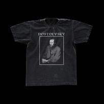 Fiodoro Dostojevskio marškinėliai Unisex Vintažiniai dažyti marškinėliai M gray