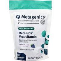 Metagenics, „MetaKids®“ multivitaminai, vynuogių skonio, 60 minkštų kramtomųjų tablečių