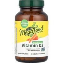 MegaFood, Vitaminas D3, 25 mcg (1 000 TV), 60 tablečių