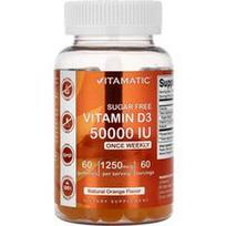 Vitamatic, Vitamino D3 guminukai, natūralūs apelsinai, 1250 mg (50 000 TV), 60 guminukų