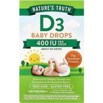 Nature's Truth, Vitaminai, D3 kūdikių lašai, Newborn+, 10 mcg (400 TV), 0.31 fl oz (9.2 ml)