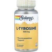 Solaray, L-tirozinas, 500 mg, 50 daržovių kapsulių