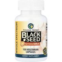 Amazing Herbs, „Black Seed™“, didelio stiprumo česnakas, 100 vegetariškų kapsulių