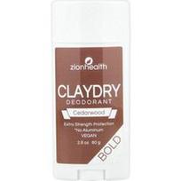 Zion Health, „ClayDry“ dezodorantas, ryškus, kedro medienos, 80 g