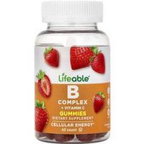 Lifeable, B komplekso ir vitamino C guminukai, braškių skonio, 60 guminukų