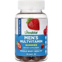 Lifeable, Vyriški multivitaminų guminukai, be cukraus, su uogomis, 60 guminukų
