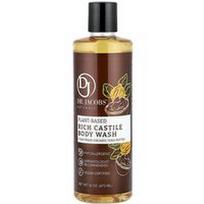 Dr. Jacobs Naturals, Augalinis turtingas Kastilijos kūno prausiklis, sąžiningos prekybos ekologiškas taukmedžio sviestas, 16 oz (473 ml)