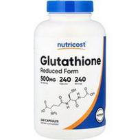 Nutricost, Glutationas, 500 mg, 240 kapsulių