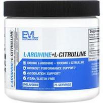 EVLution Nutrition, L-argininas + l-citrulinas, be skonio, 5.29 uncijos (150 g)