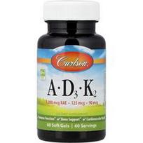 Carlson, Vitaminai A - D3 - K2, 60 minkštų gelių
