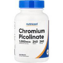 Nutricost, Chromo pikolinatas, 1 000 mcg, 240 tablečių