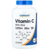 Nutricost, Vitaminas C su cinku, 240 kapsulių