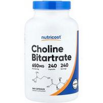 Nutricost, Cholino bitartratas, 240 kapsulių