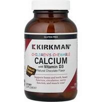 Kirkman Labs, Vaikams skirtos kramtomosios kalcio tabletės su vitaminu D3, šokolado skonio, 120 tablečių