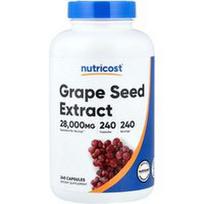 Nutricost, Vynuogių sėklų ekstraktas, 240 kapsulių (400 mg vienoje kapsulėje)