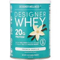 Designer Wellness, „Designer Whey®“, natūralūs 100 % išrūgų baltymų milteliai, prancūziškos vanilės skonio, 340 g