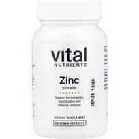 Vital Nutrients, Cinkas (citratas), 30 mg, 90 veganiškų kapsulių