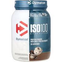 Dymatize, ISO100® hidrolizuotas, 100% išrūgų baltymų izoliatas, sausainiai ir grietinėlė, 1,36 svaro (620 g)
