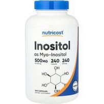 Nutricost, Inozitolis, 500 mg, 240 kapsulių