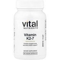Vital Nutrients, Vitaminas K2-7, 60 veganiškų kapsulių (180 mcg vienoje kapsulėje)