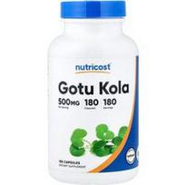 Nutricost, Gotu Kola, 500 mg, 180 kapsulių
