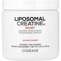Codeage, Sportinis, liposominiai kreatino milteliai, be skonio, 5.29 oz (150 g)