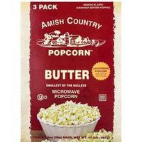 Amish Country Popcorn, Spragėsiai mikrobangų krosnelėje, sviestas, 3 pakeliai po 99 g (3,5 uncijos)