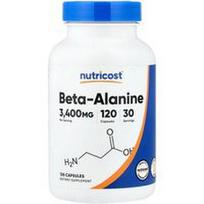 Nutricost, Beta-alaninas, 120 kapsulių (850 mg vienoje kapsulėje)