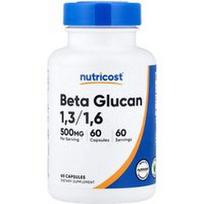 Nutricost, Beta gliukanas 1,3/1,6, 500 mg, 60 kapsulių