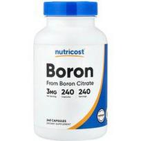 Nutricost, Boras, 3 mg, 240 kapsulių
