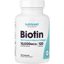 Nutricost, Moterims, biotinas su folatais ir kolagenu, 120 kapsulių